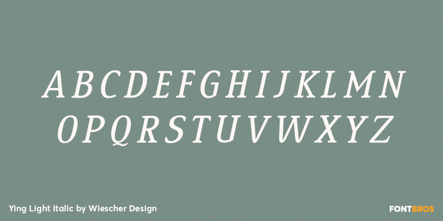 Ying Light Italic Font Poster #1