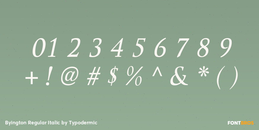 Byington Regular Italic Font Poster #4