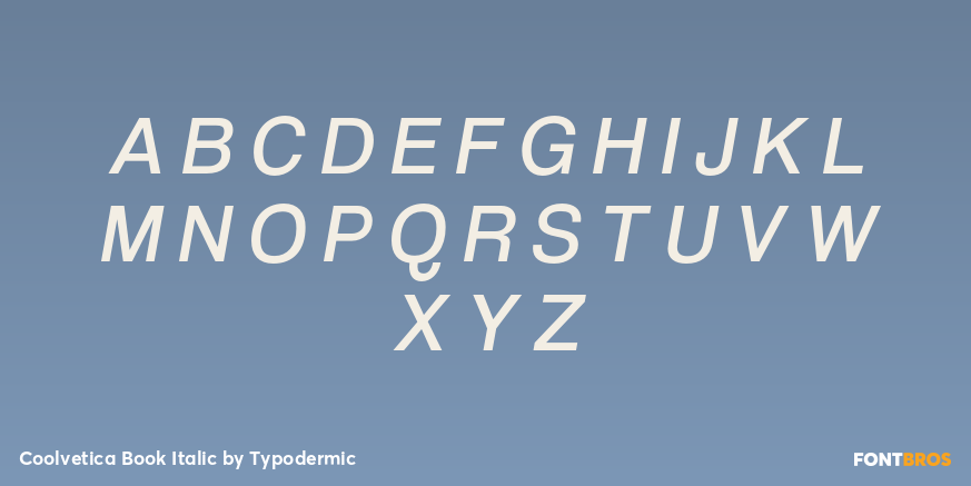 Coolvetica Book Italic Font Poster #2