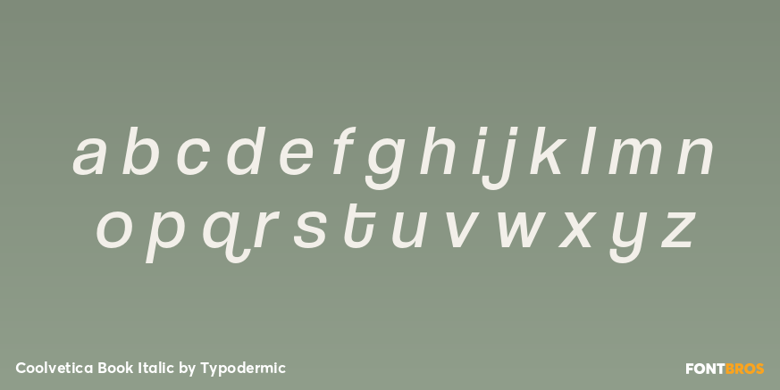 Coolvetica Book Italic Font Poster #3