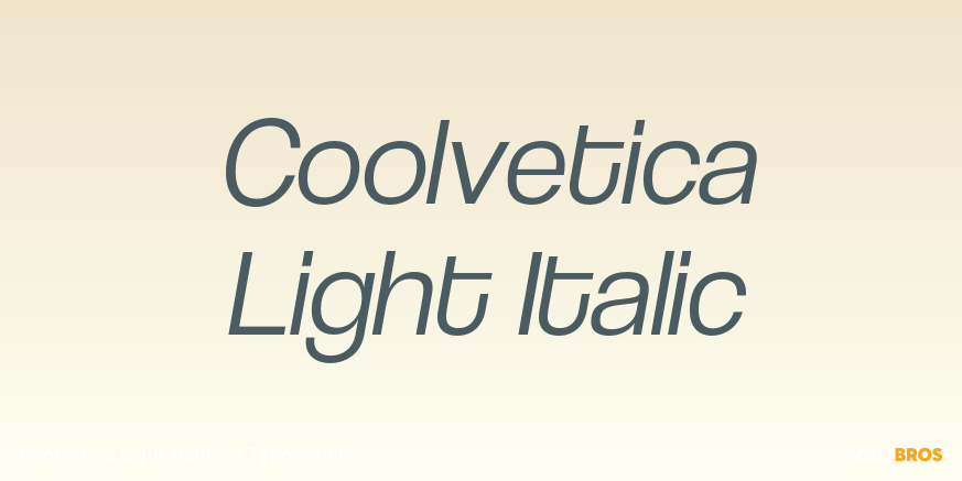 Coolvetica Light Italic Font Poster #1