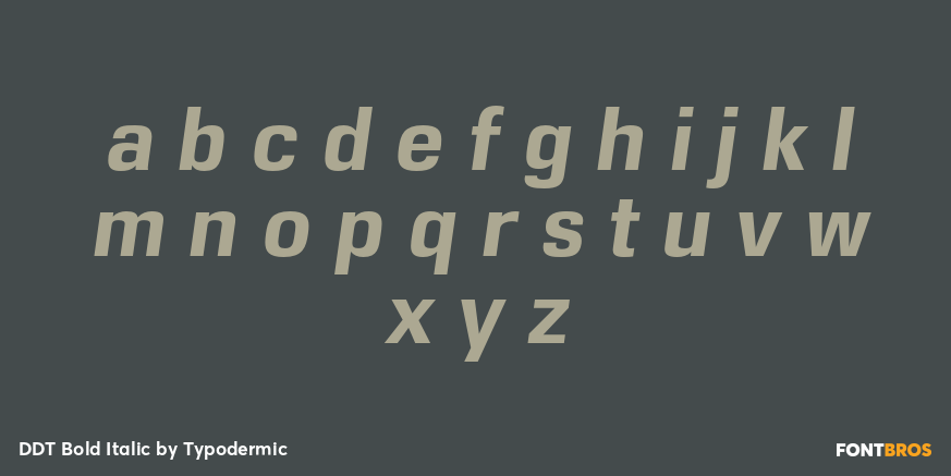 DDT Bold Italic Font Poster #3