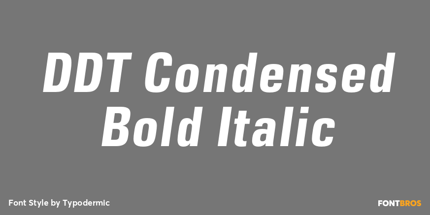 DDT Condensed Bold Italic Font Poster #1