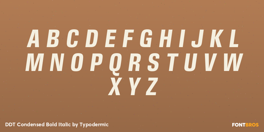 DDT Condensed Bold Italic Font Poster #1