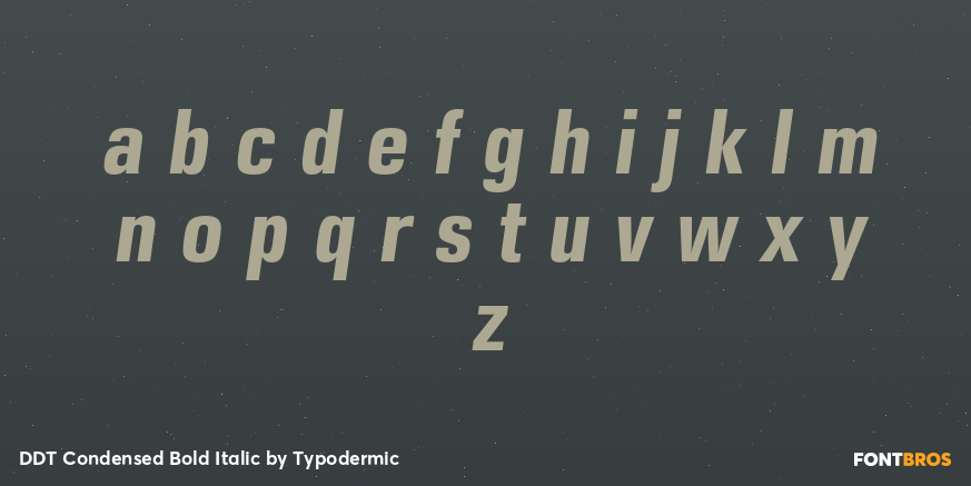 DDT Condensed Bold Italic Font Poster #1