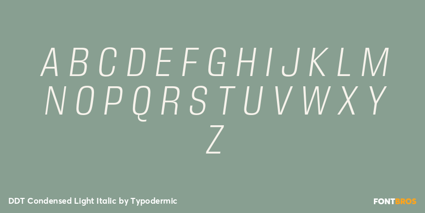 DDT Condensed Light Italic Font Poster #2
