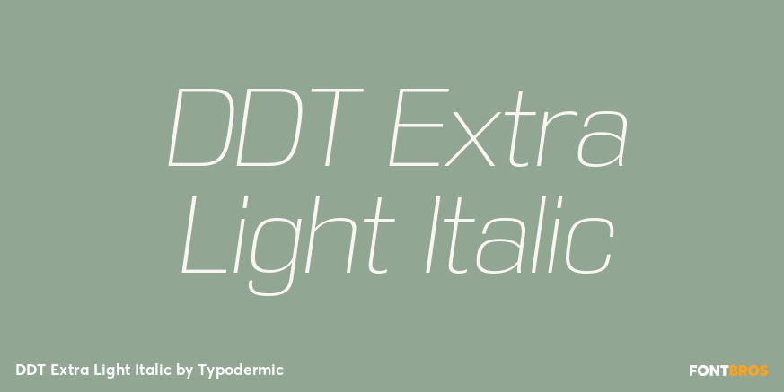 DDT Extra Light Italic Font Poster #1