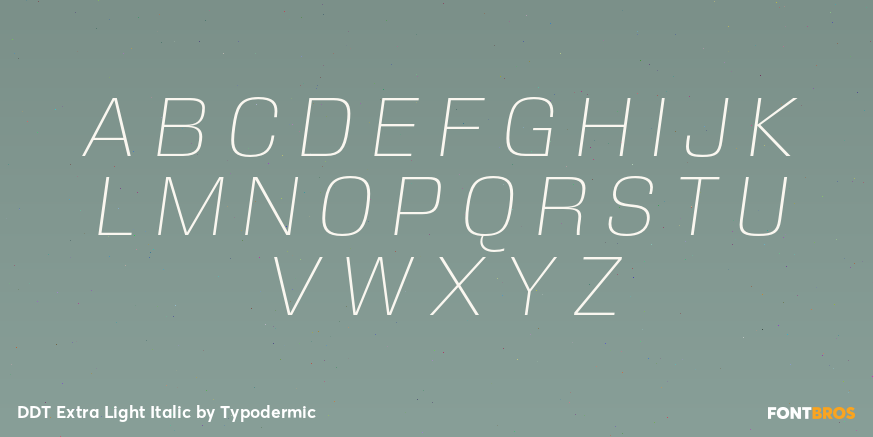 DDT Extra Light Italic Font Poster #2