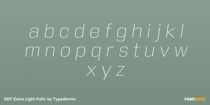 DDT Extra Light Italic Font Poster #3