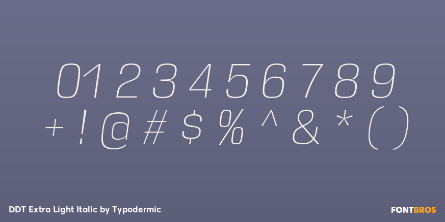 DDT Extra Light Italic Font Poster #4