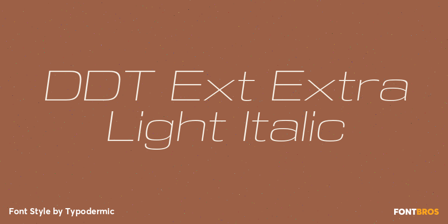 DDT Ext Extra Light Italic Font Poster #1