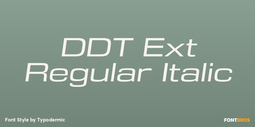 DDT Ext Regular Italic Font Poster #1