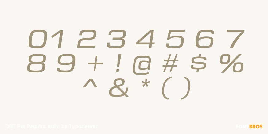 DDT Ext Regular Italic Font Poster #4