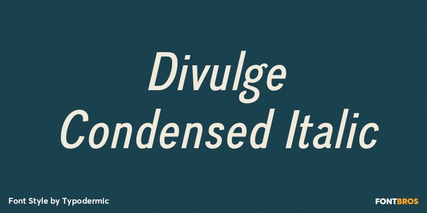 Divulge Condensed Italic Font Poster #1