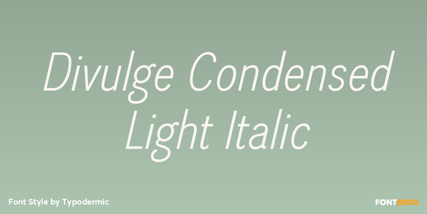 Divulge Condensed Light Italic Font Poster #1