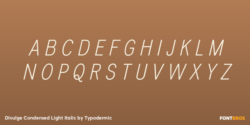 Divulge Condensed Light Italic Font Poster #2