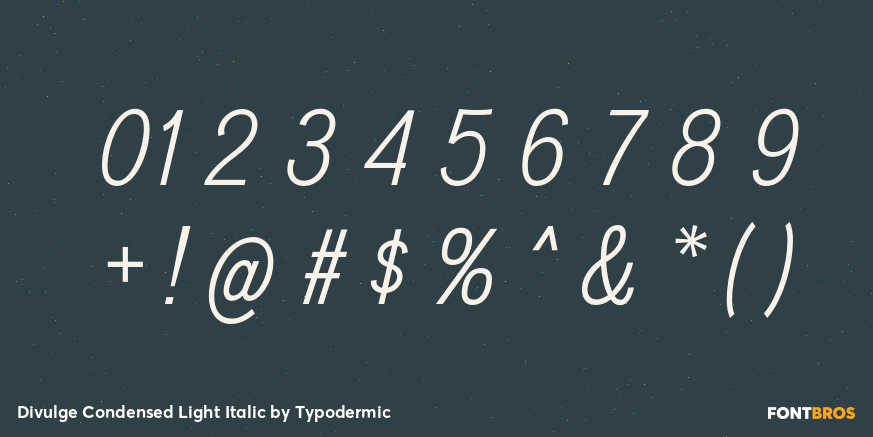 Divulge Condensed Light Italic Font Poster #4