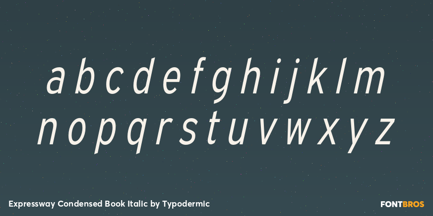 Expressway Condensed Book Italic Font Poster #3