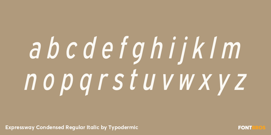 Expressway Condensed Regular Italic Font Poster #3