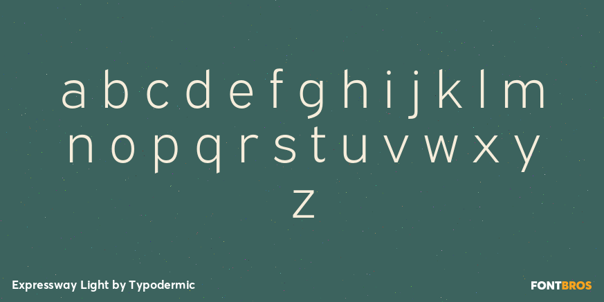 Expressway Light Font Poster #1