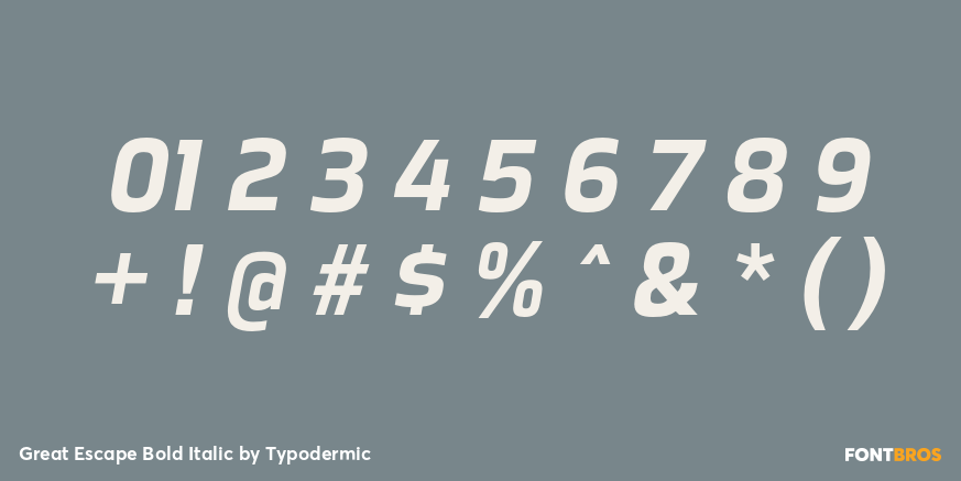 Great Escape Bold Italic Font Poster #1
