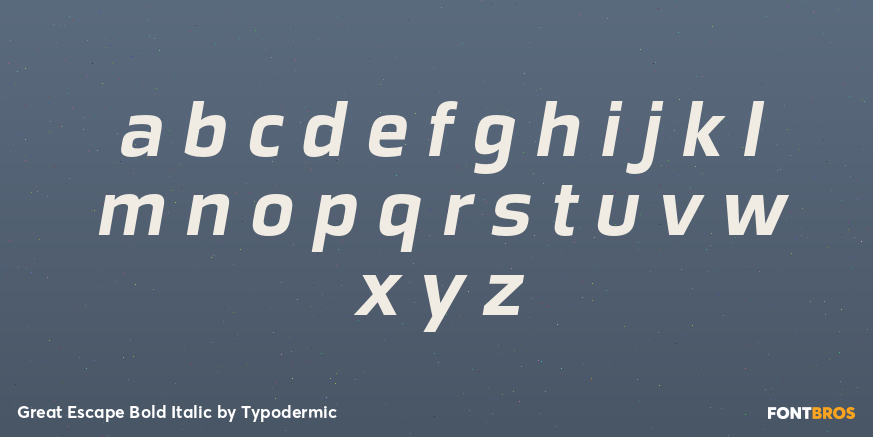 Great Escape Bold Italic Font Poster #1