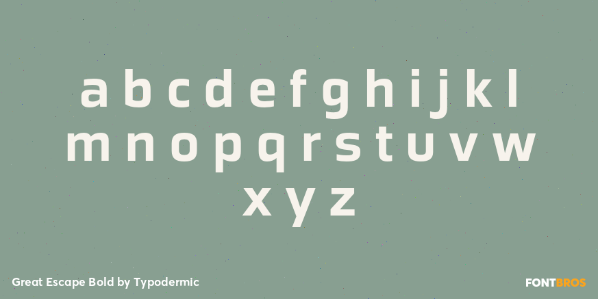 Great Escape Bold Font Poster #3