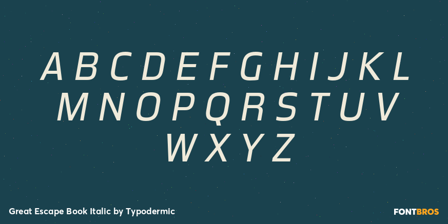 Great Escape Book Italic Font Poster #2