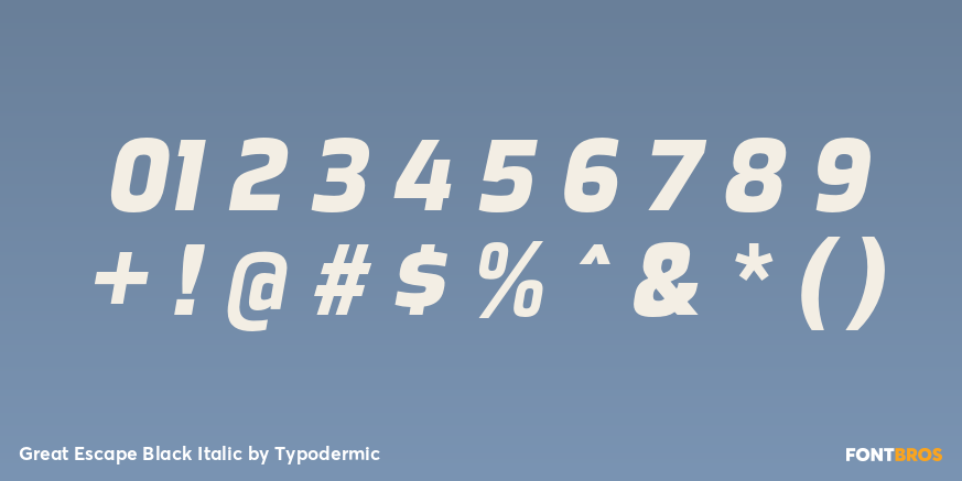 Great Escape Black Italic Font Poster #4