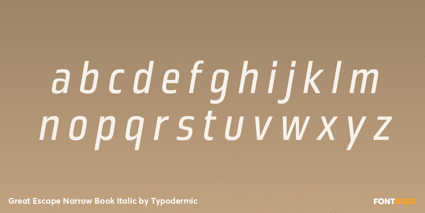 Great Escape Narrow Book Italic Font Poster #1