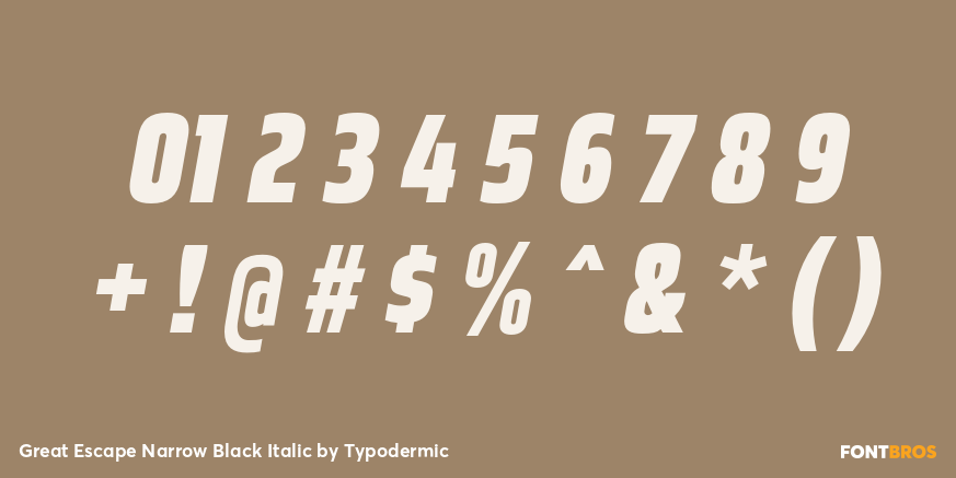 Great Escape Narrow Black Italic Font Poster #4