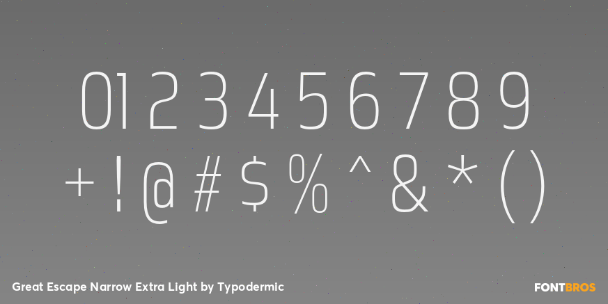 Great Escape Narrow Extra Light Font Poster #1