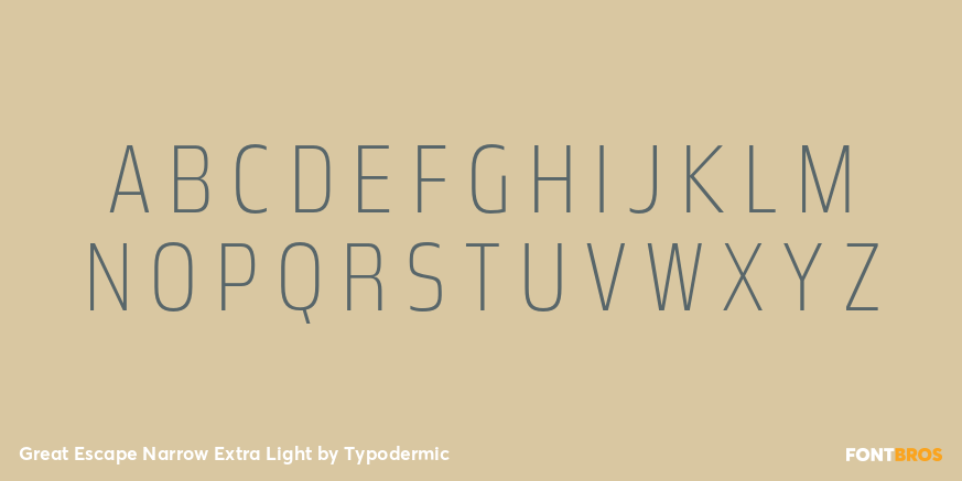 Great Escape Narrow Extra Light Font Poster #1