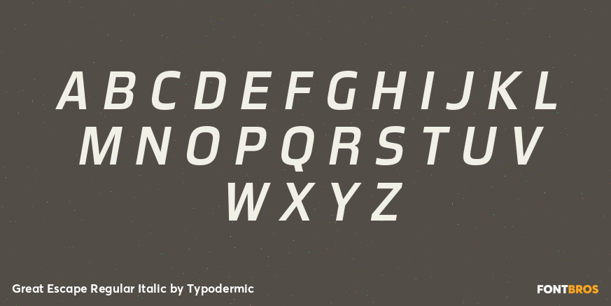 Great Escape Regular Italic Font Poster #2