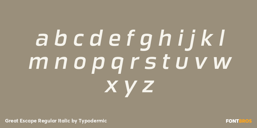 Great Escape Regular Italic Font Poster #3