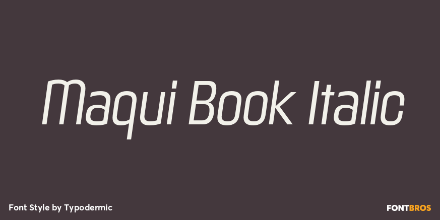 Maqui Book Italic Font Poster #1