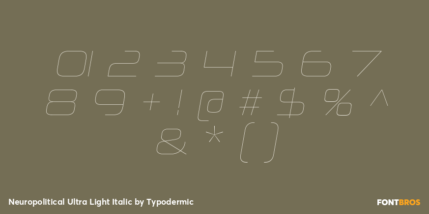 Neuropolitical Ultra Light Italic Font Poster #1