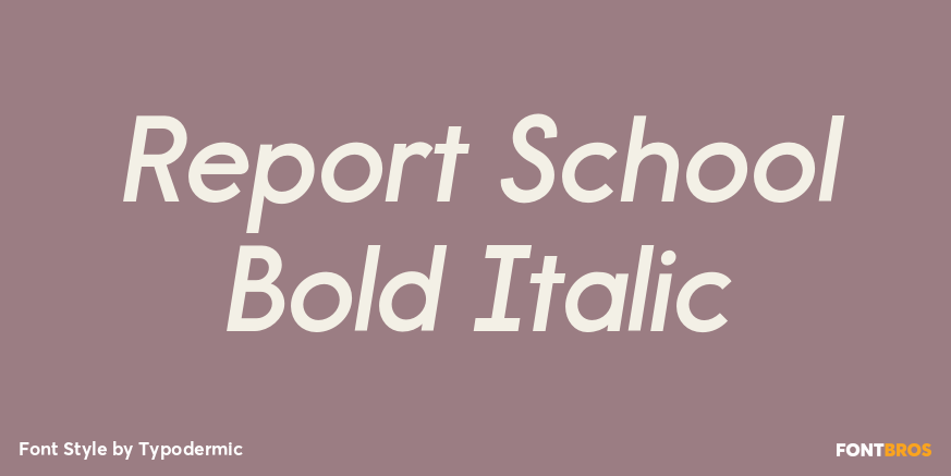 Report School Bold Italic Font Poster #1