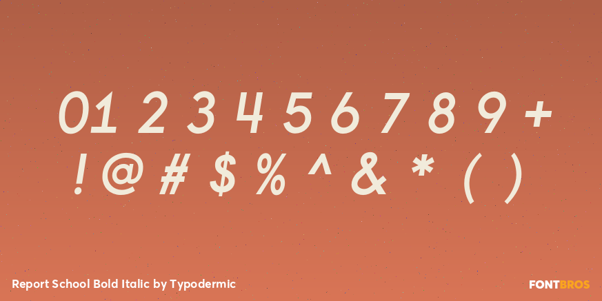 Report School Bold Italic Font Poster #1