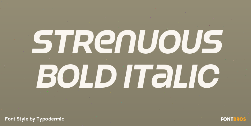 Strenuous Bold Italic Poster