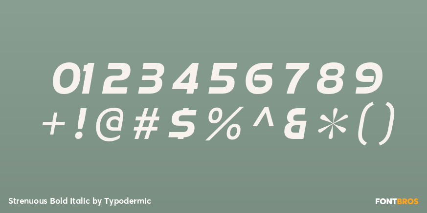 Strenuous Bold Italic Font Poster #4