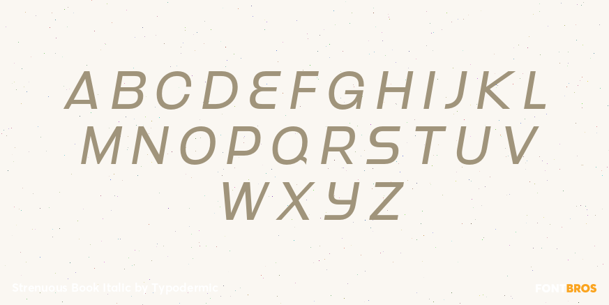 Strenuous Book Italic Font Poster #2