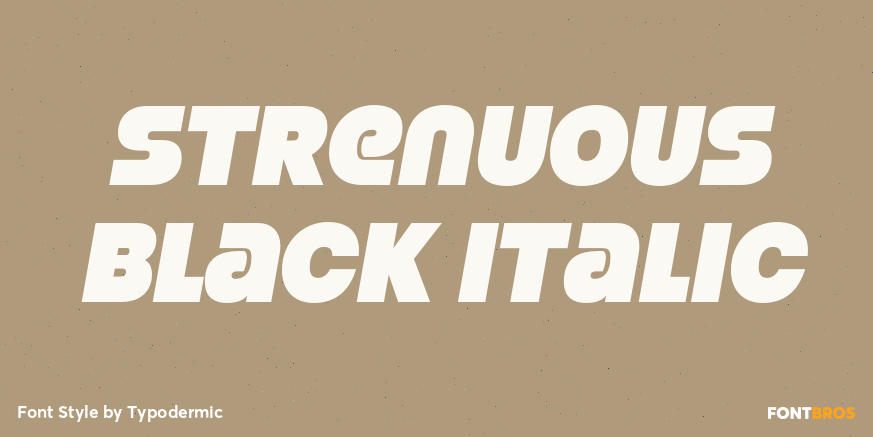 Strenuous Black Italic Poster