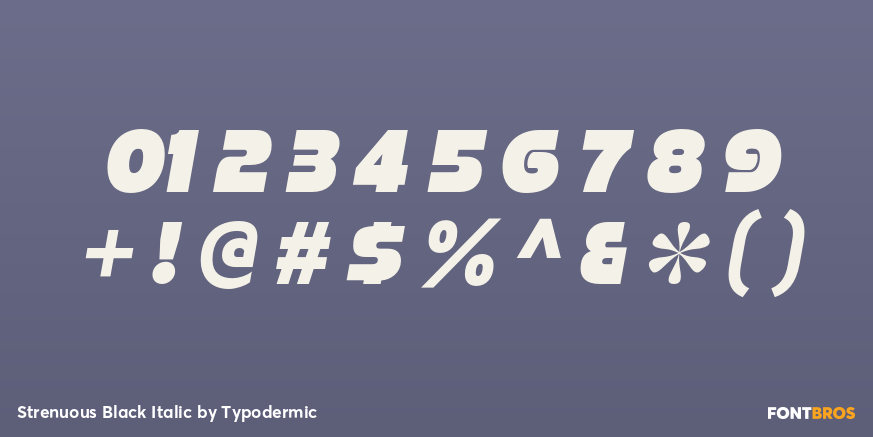 Strenuous Black Italic Font Poster #1