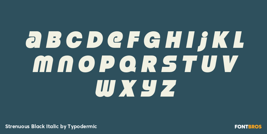 Strenuous Black Italic Font Poster #3