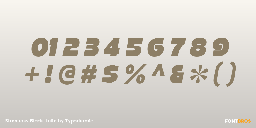 Strenuous Black Italic Font Poster #4