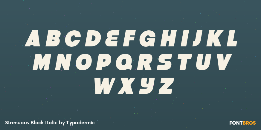 Strenuous Black Italic Font Poster #1