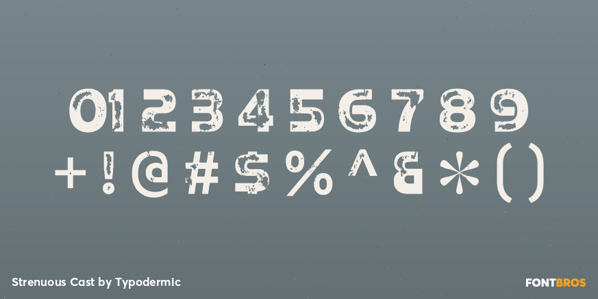 Strenuous Cast Font Poster #1