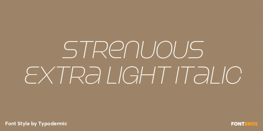 Strenuous Extra Light Italic Poster