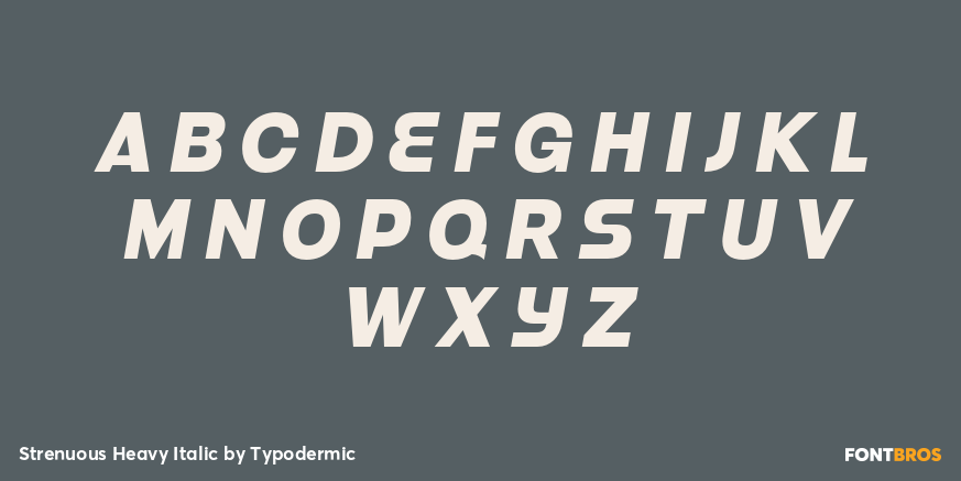 Strenuous Heavy Italic Font Poster #2
